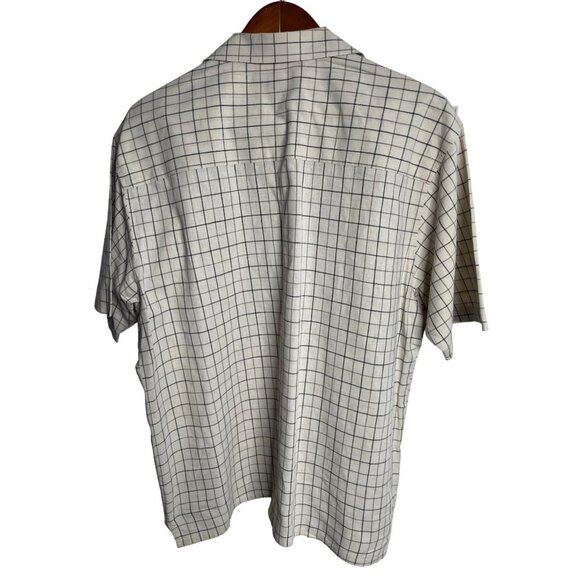 Ivy Crew Shirt Mens Large Linen Blend Check Plaid Button Up Casual‎ Short Sleeve - Picture 2 of 9